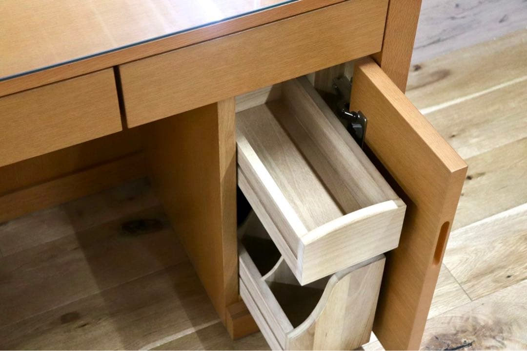 GMFH305○志岐木工 クレール ドレッサー 鏡台 化粧台 楢材 デスク コ