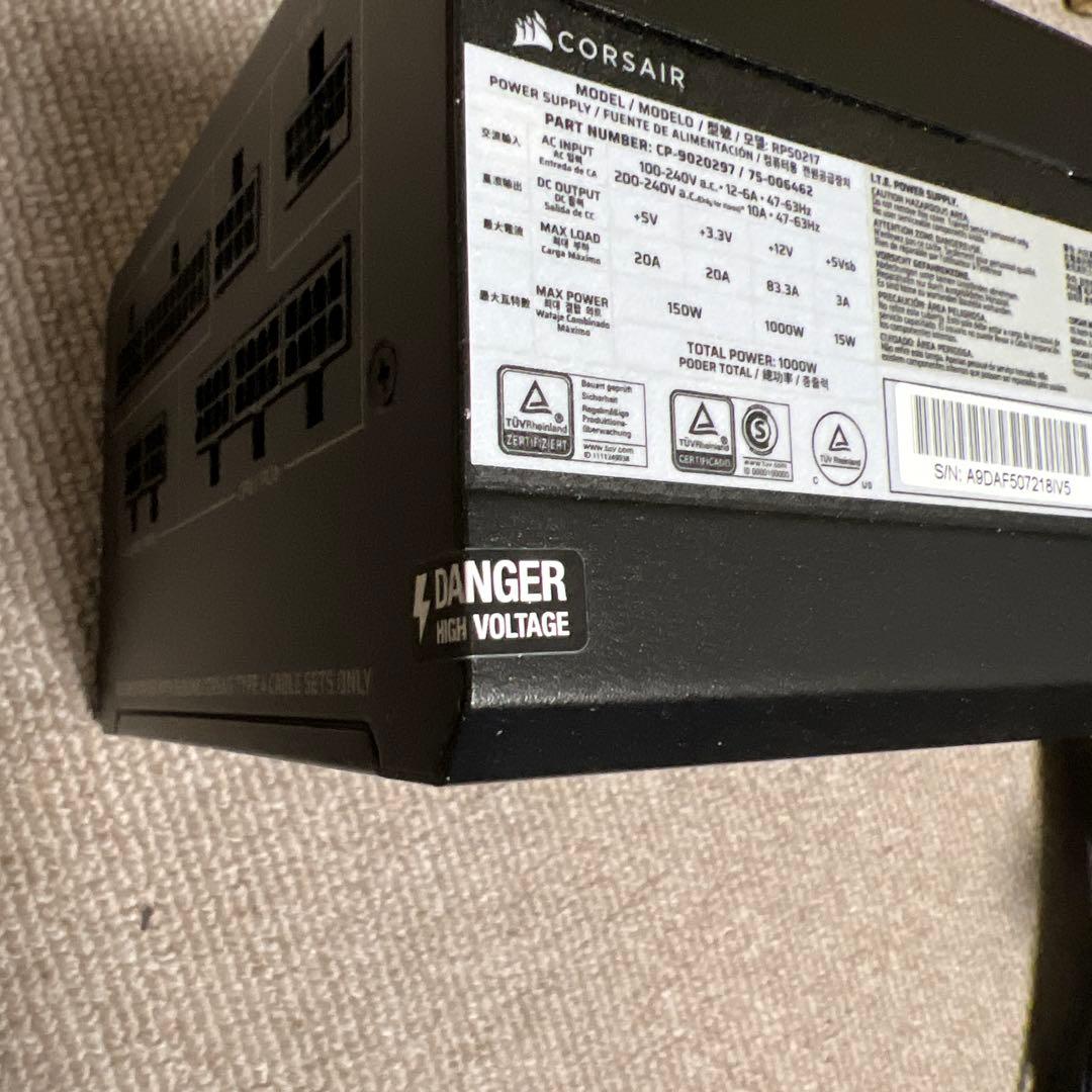 Corsair RM1000e 1000w 電源CP-9020297 25年製