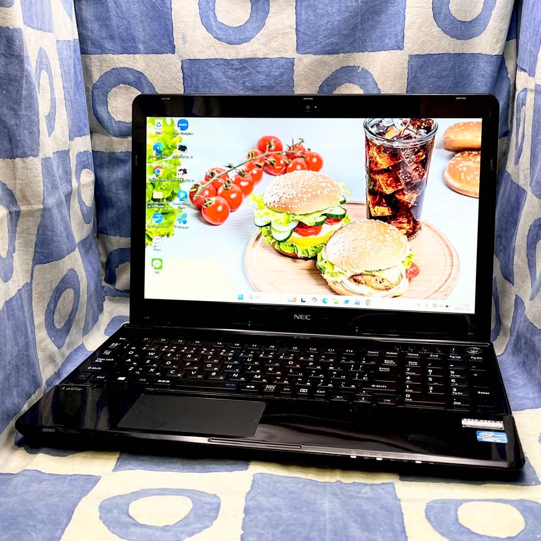 綺麗ブルーレイ☆快適SSD☆大人な黒ノートパソコン♪カメラ付！Windows11