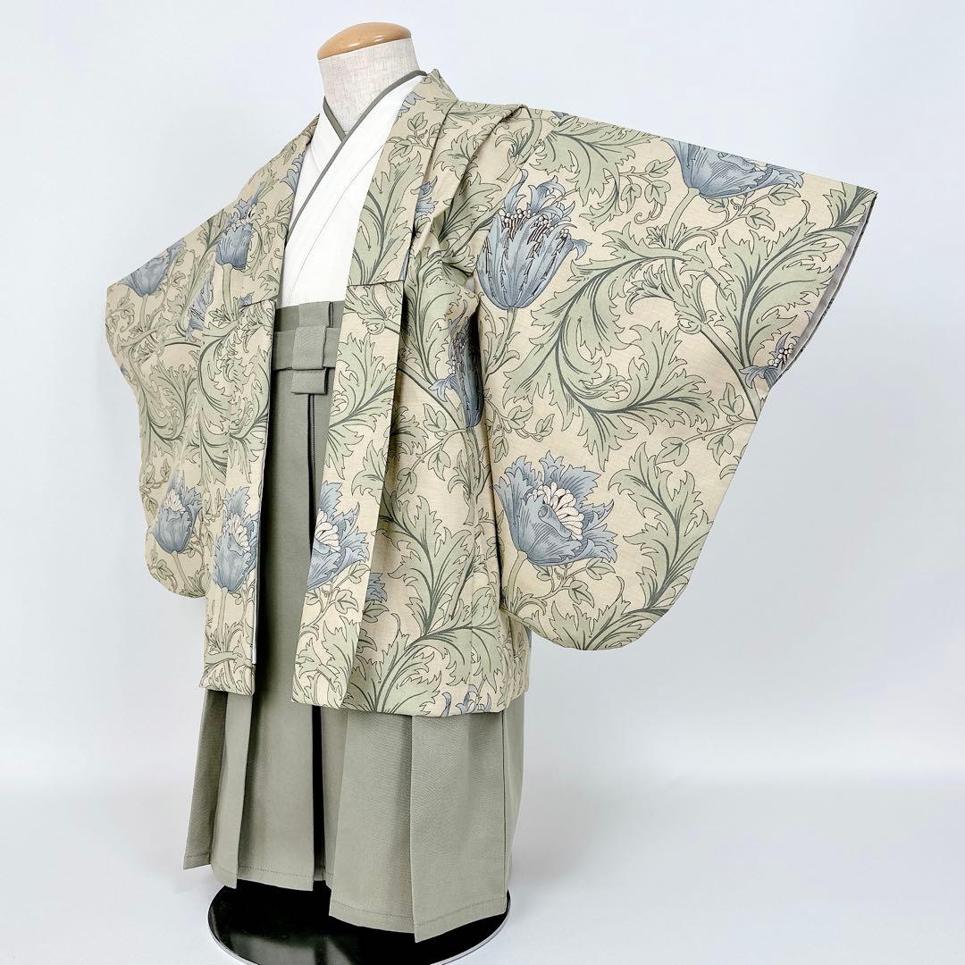 ［アネモネA］3歳 七五三 ꕤ 羽織袴5点セット ウィリアムモリス