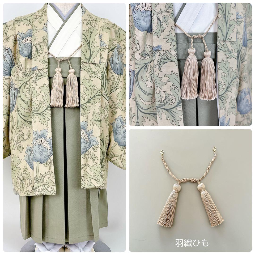 ［アネモネA］3歳 七五三 ꕤ 羽織袴5点セット ウィリアムモリス