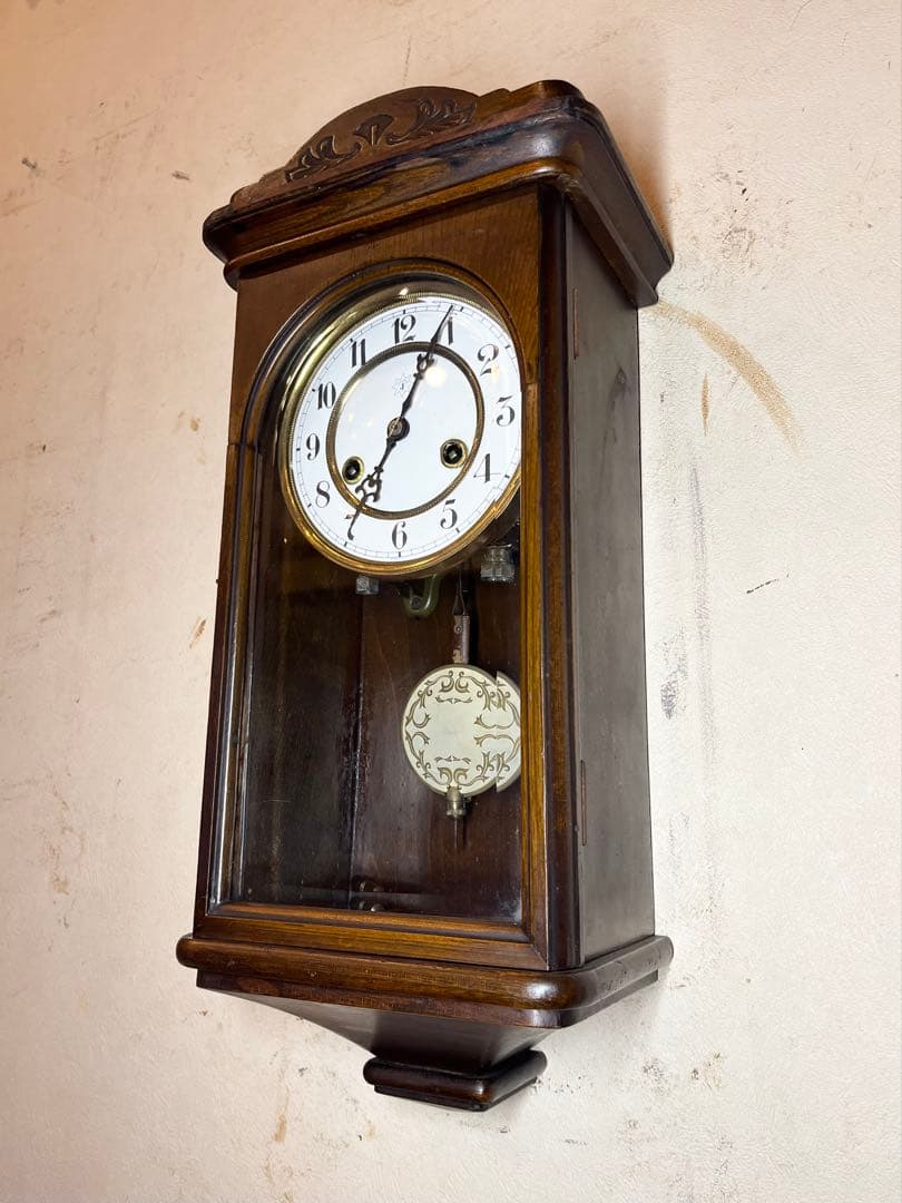 ユンハンス　柱時計　古時計　振り子　ゼンマイ　アンティーク　レトロ　精工舎