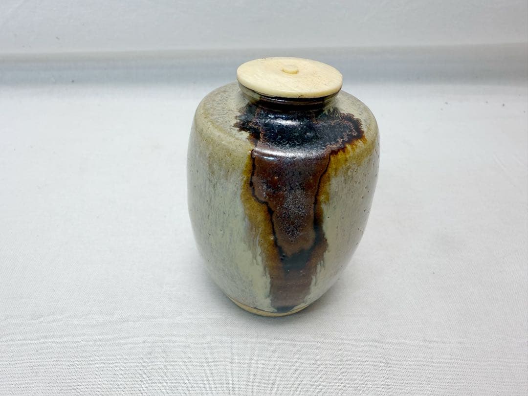 未使用 茶道具 玄々斎好写 出合桟蓋 茶通箱 木製朱塗 松鶴蒔絵棗 大津袋 茶入