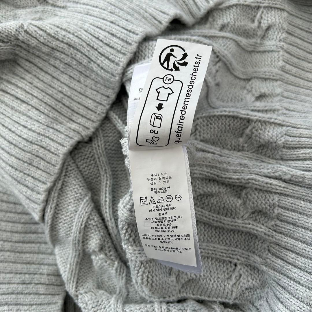 【現行タグ】ポロラルフローレン ケーブルニット セーター 灰色 紺 S