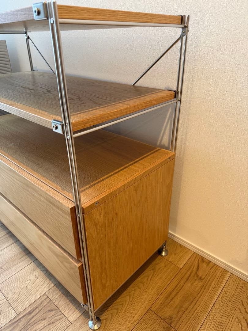 【美品】無印良品　ステンレスユニットシェルフ　引き出し付き