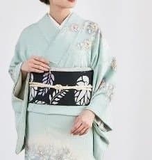 未使用 正絹 西陣 九寸名古屋帯 黒 葵文 ガード加工済み