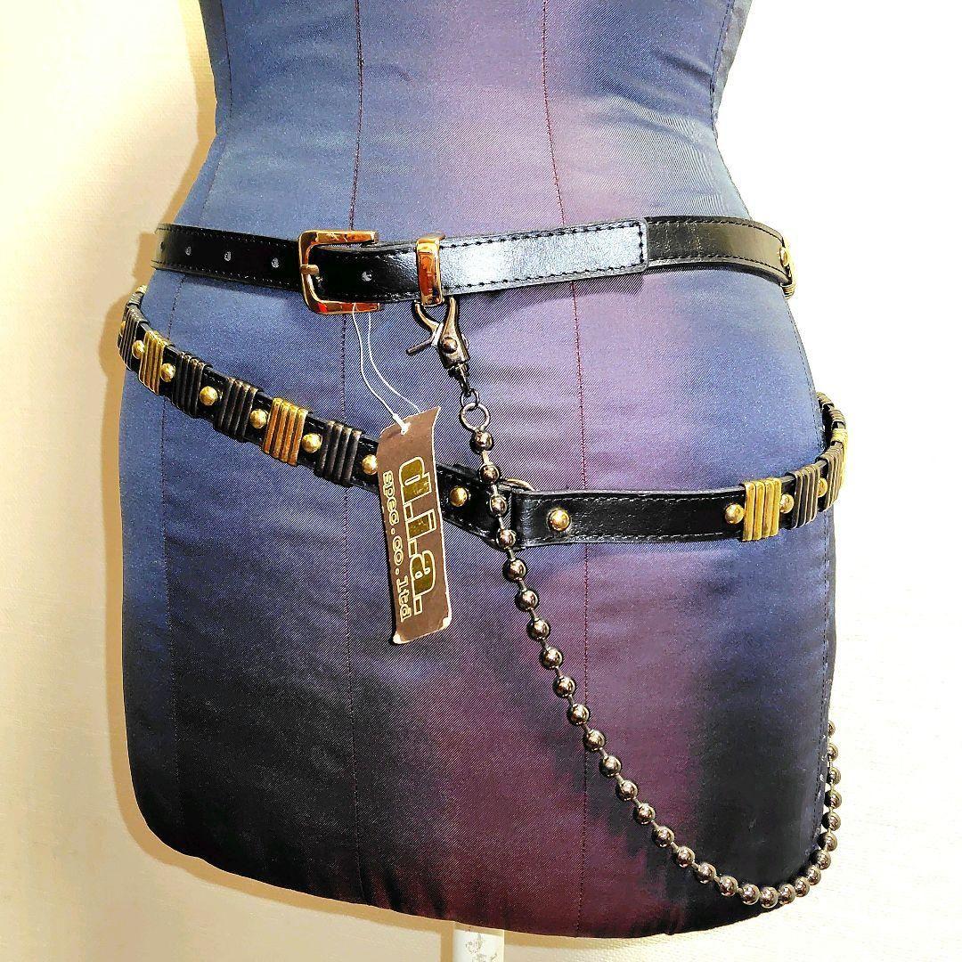 新品　d.i.a.　ダイヤ　ゴールド二重巻きレザーベルト