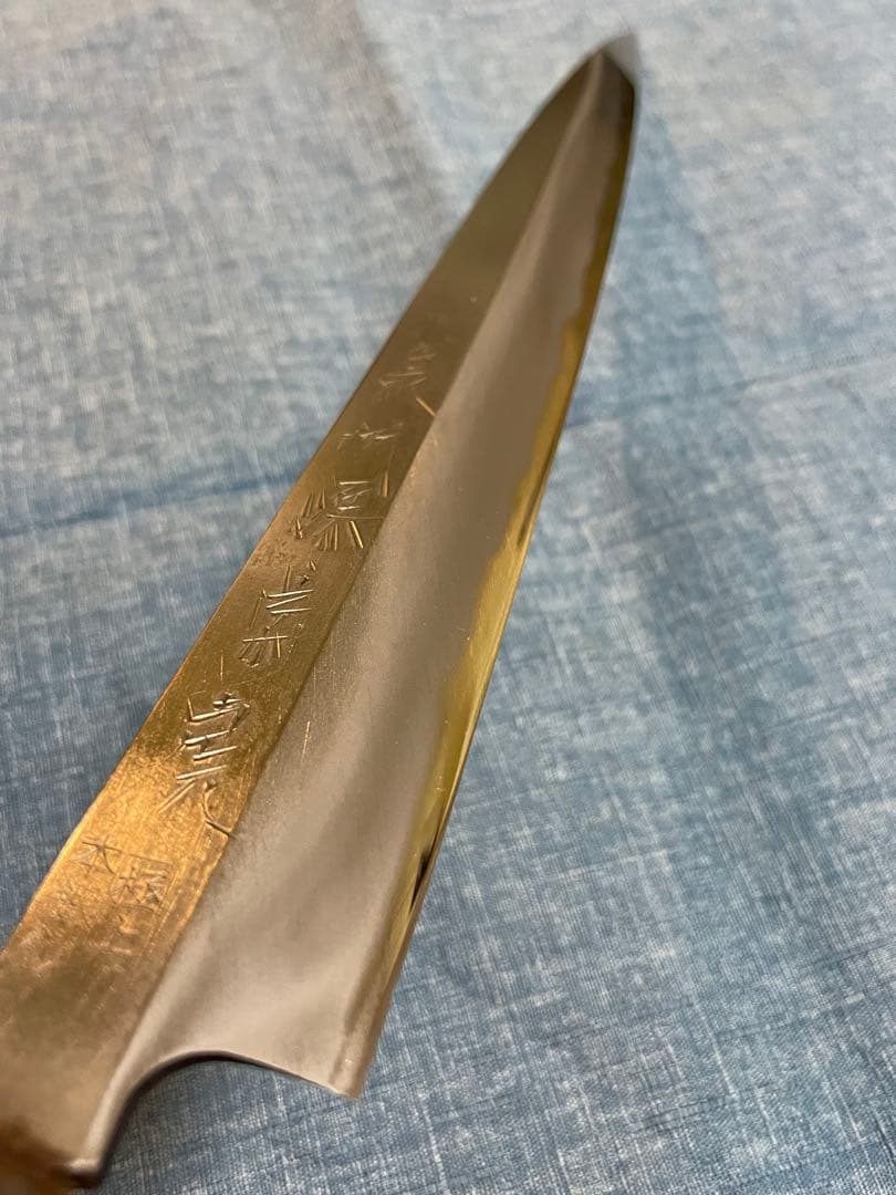 堺　泉州源菊虎　極上本鍛錬　水牛柄　尺　柳刃包丁　28センチ　ヴィンテージ