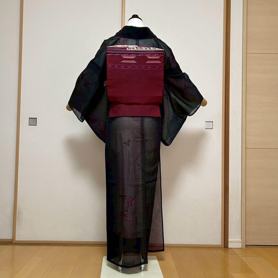 中*子様 モ50 美品　薄物　二重紗　風通紗　正絹　小紋　フルセット 夏着物