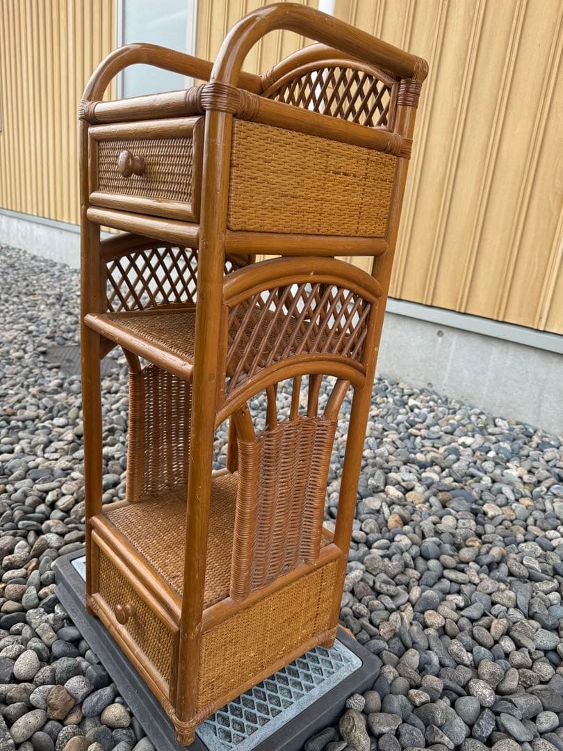 ラタン　チェスト　収納棚　花台　電話台　飾り台