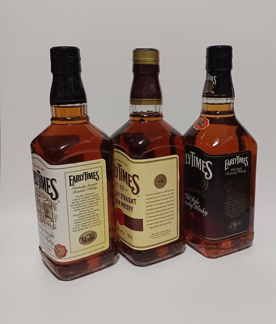 Early Times イエローラベル、ブラウンラベルバーボンウイスキー ３本