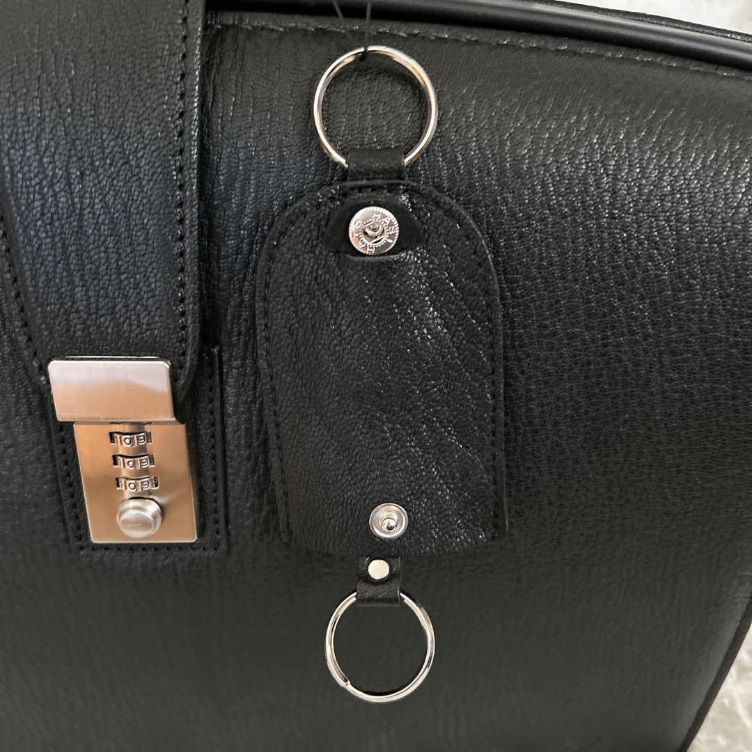 タグ付未使用 希少 山羊革 シボ革 ダレスバッグ ブラック ナース鞄工 黒