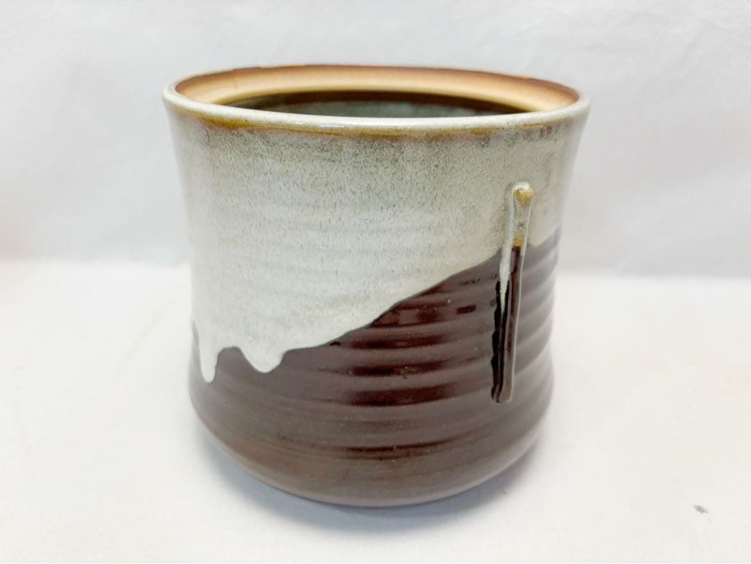 未使用 茶道具 西尾健斎作 耳付 水指 陶印 水差し 共箱