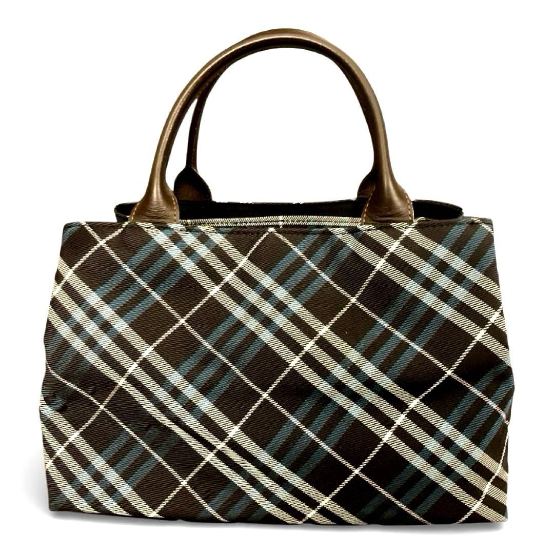 【美品】バーバリーブルーレーベル ハンドバッグ ノバチェック レザー ナイロン