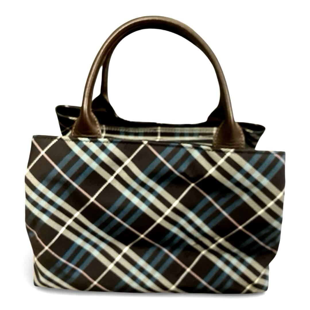 【美品】バーバリーブルーレーベル ハンドバッグ ノバチェック レザー ナイロン