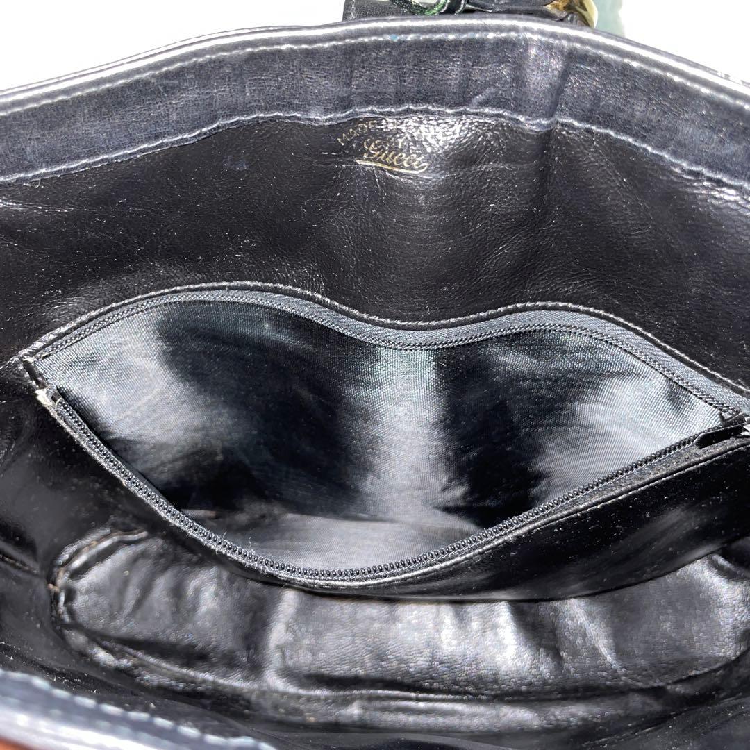 【良品】GUCCI グッチ　ワンショルダー　レザー　インターロッキング　ブラック