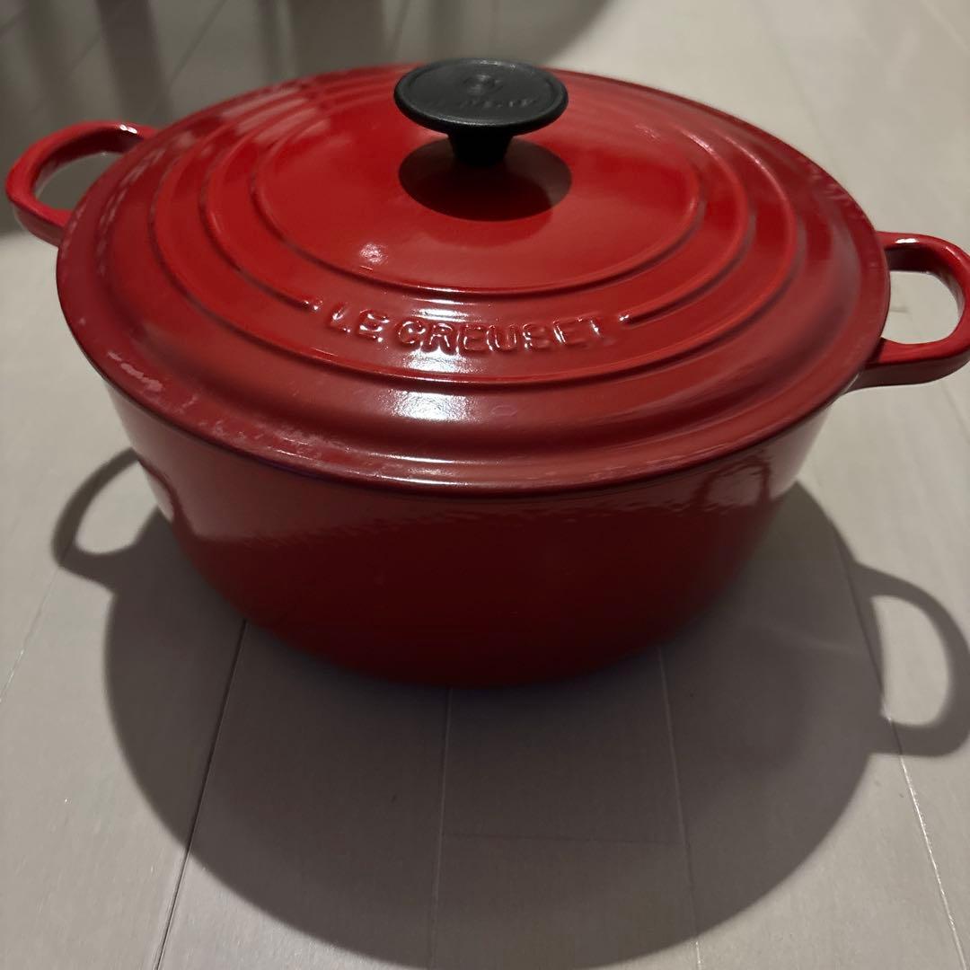 LE CREUSET 赤 ホーロー鍋 26蓋付き
