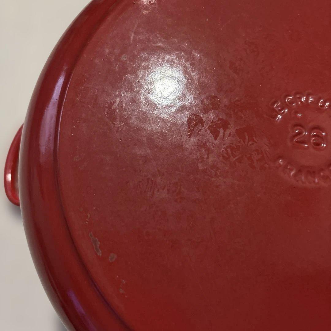 LE CREUSET 赤 ホーロー鍋 26蓋付き