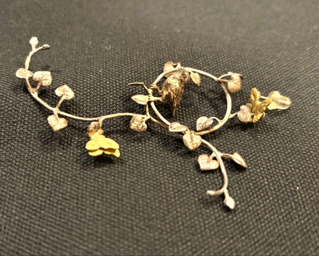 【匿名配送】DECOvienya デコヴィーニャ ピアス スズメ 植物