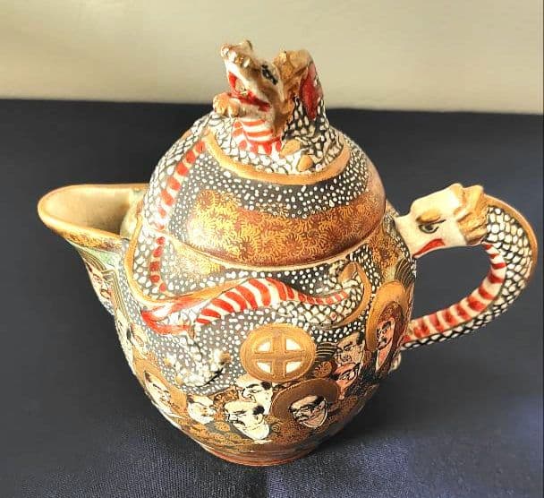 【Yuki_Tanaka様用】 薩摩焼島津家紋大日本長州山　龍文ポット3点セット