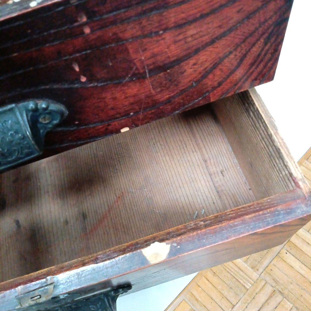 ◆年代物　小箪笥　アンティーク　和風木製箪笥 　3段