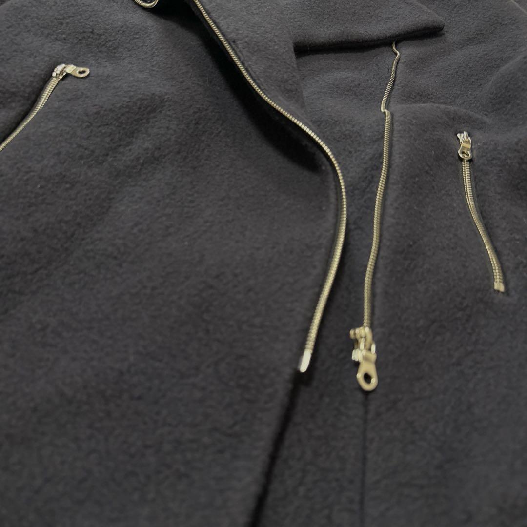 plage 大人可愛い ￼ライダース風ロングコート ネイビー キレイめ 秋冬