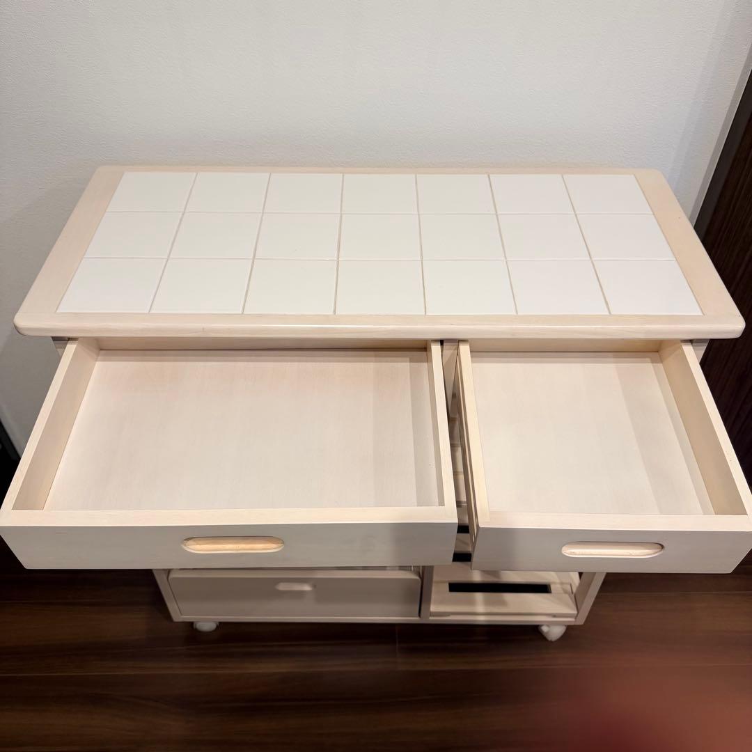 B-COMPANY キッチンワゴン キャスター付き ホワイト