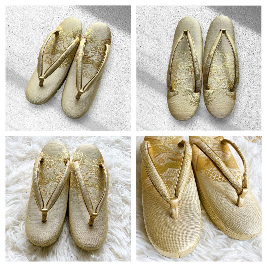 極美品✨和装　草履バッグセット　金糸豪華織物礼装用 Mサイズ フォーマル