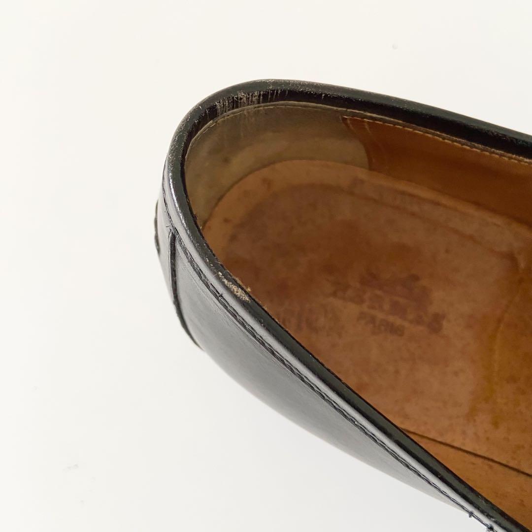 エルメス　レザー　革靴　メンズ　ベルト　ローファー　Hバックル　ストラップ