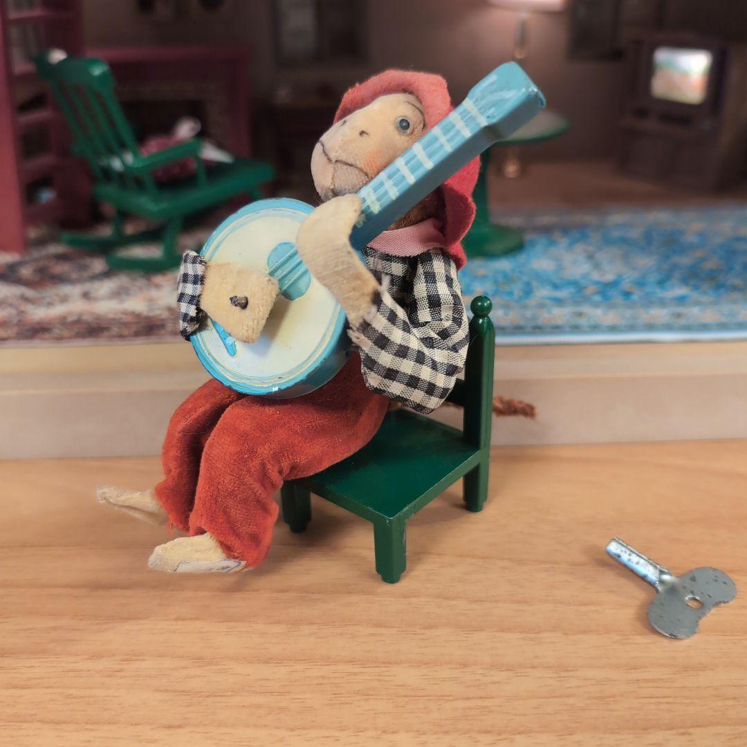 ゼンマイ仕掛け　お猿さん2体