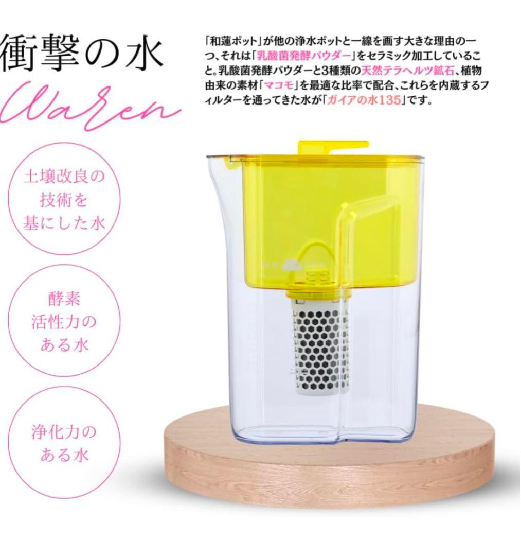 ポット型浄水器　ガイアの水135 和蓮ポット（われんポット）