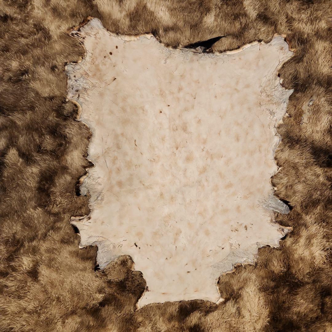 ヤギ皮　ヒョウ柄加工ラグマット