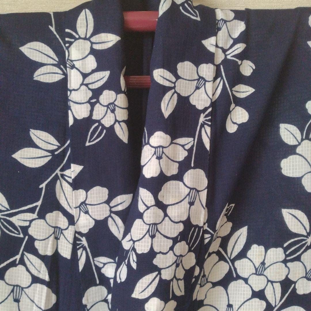 綿紅梅　広衿手縫い仕立て浴衣