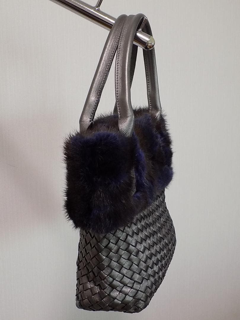 FALORNI ミンクファー付きハンドバッグ　イタリア製　数回使用