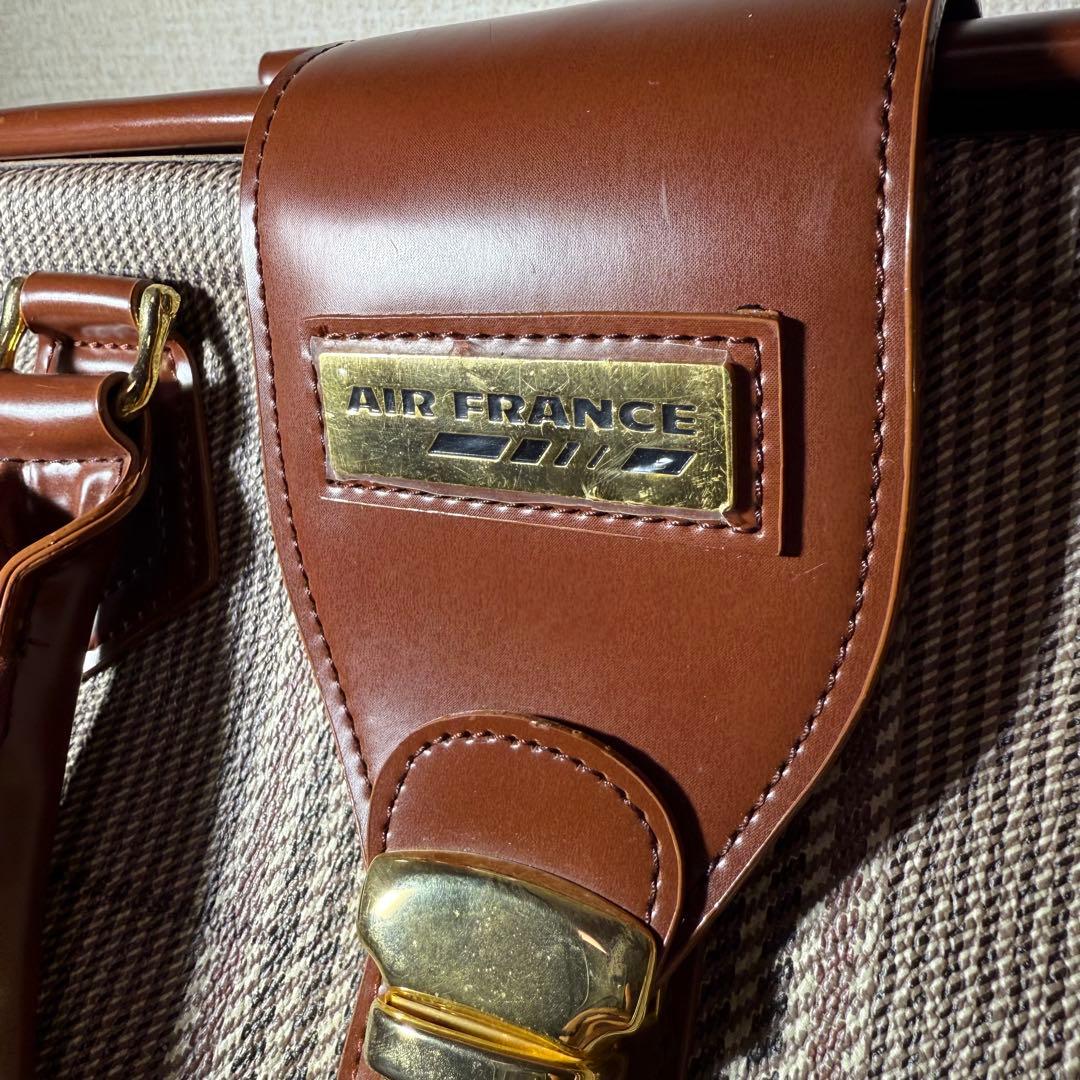 AIR FRANCE ボストンバッグ チェック柄 ヴィンテージ レア 希少