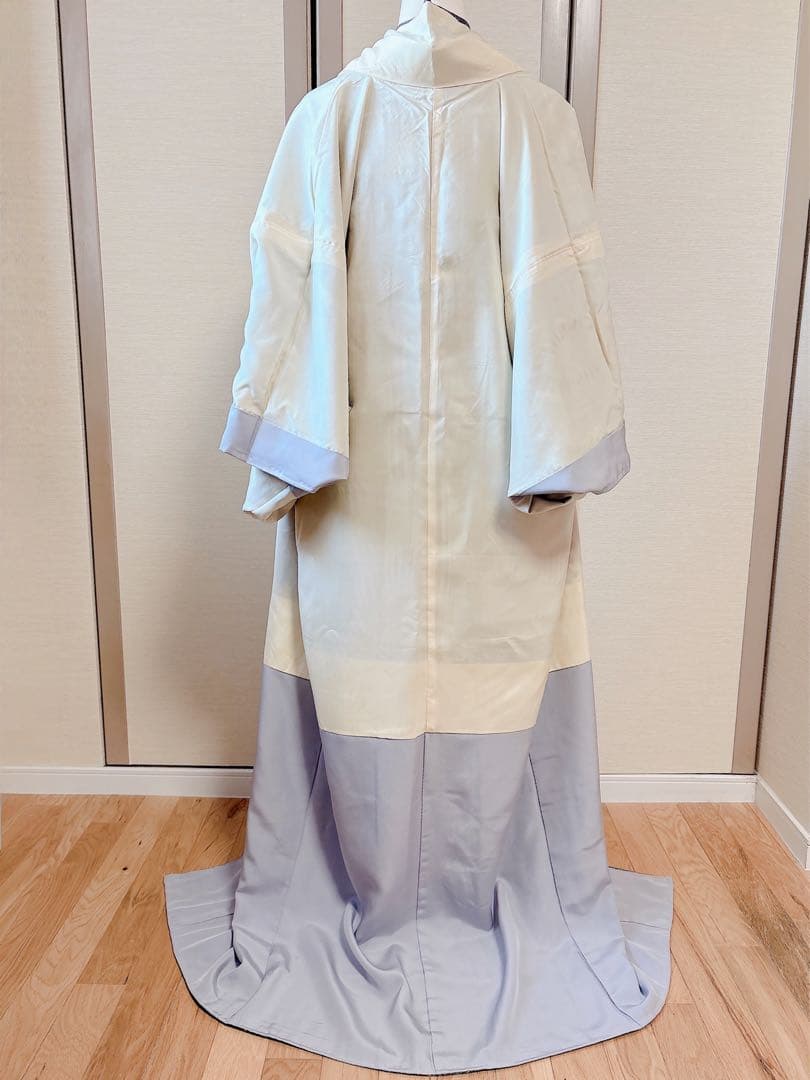 新品　正絹　訪問着　フルセット　加賀友禅　裄65 卒業式　M 青　紺　猫柳