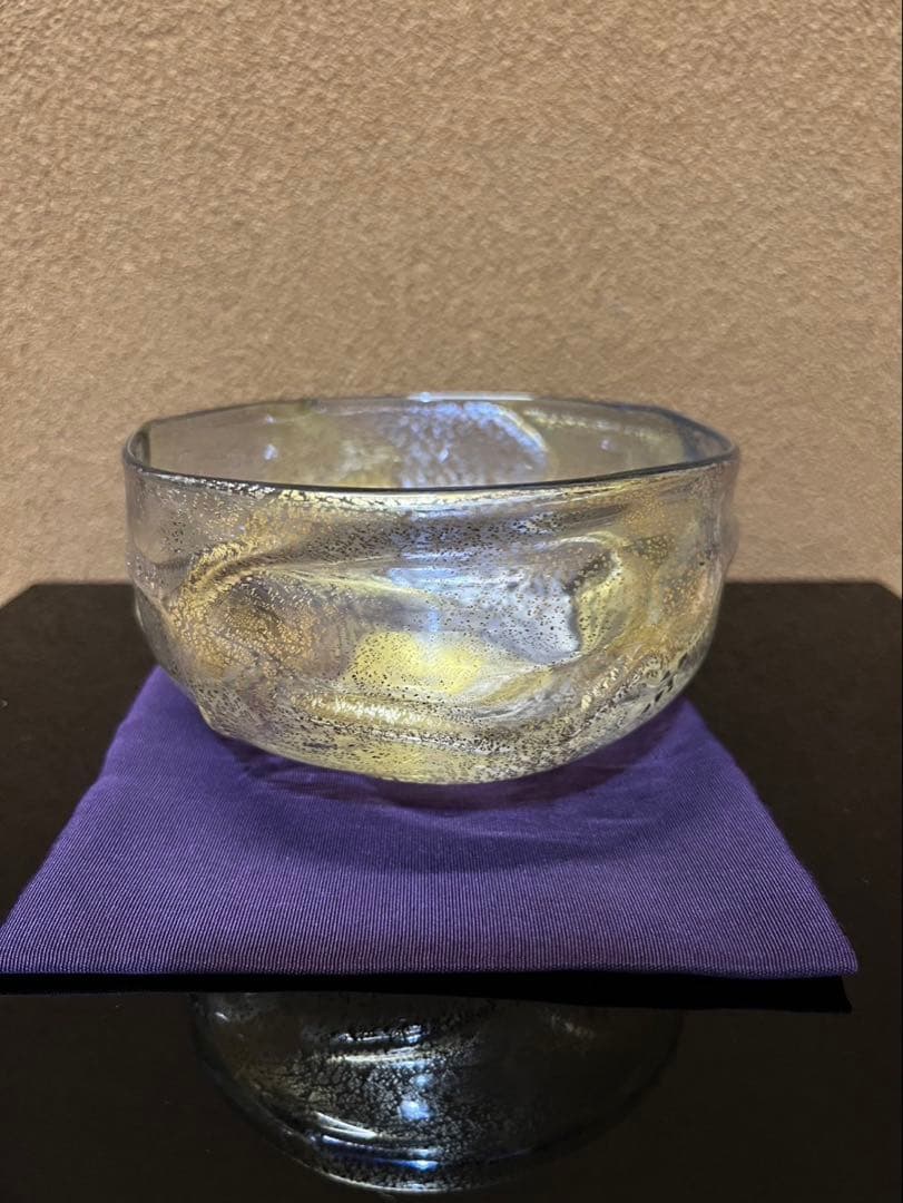 石井康治　手吹き金彩硝子　茶碗