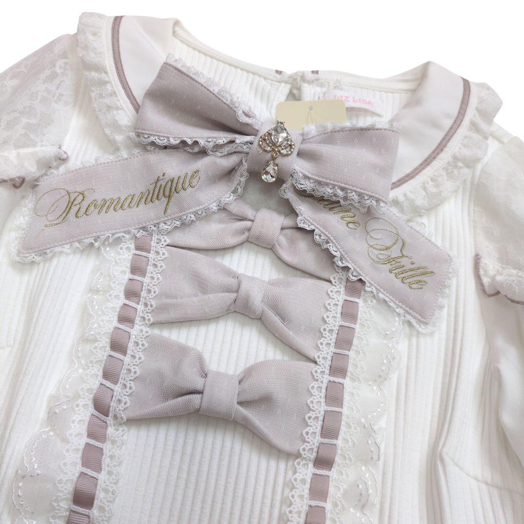 （未使用）LIZ LISA/リズリサ ティアラリボンリブカットブラウス