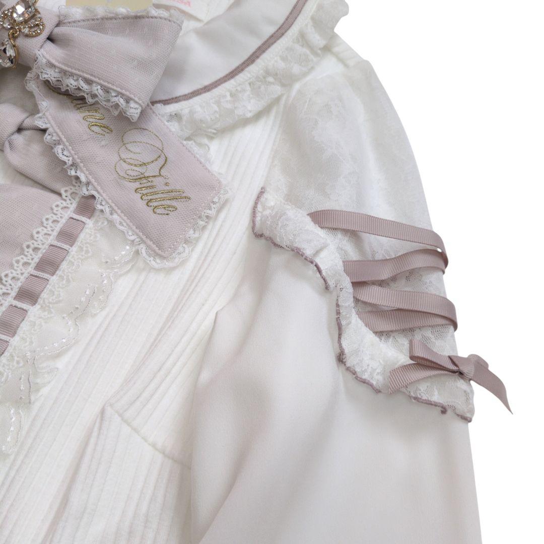 （未使用）LIZ LISA/リズリサ ティアラリボンリブカットブラウス