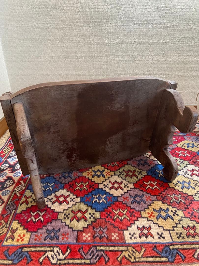 西インド古木彫 儀礼子供椅子 1930〜40年代