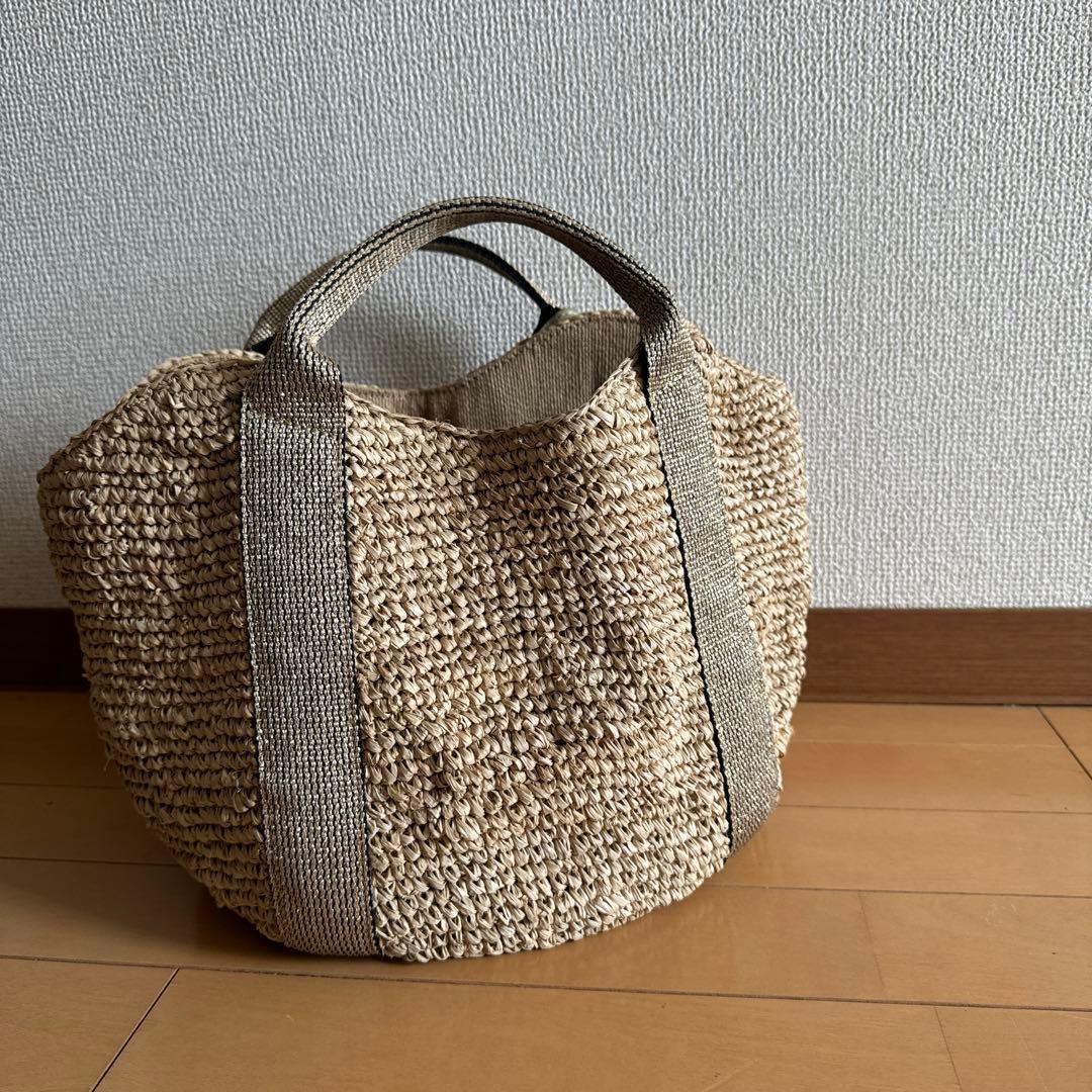 VIORA d'ORO ストロー かごバッグ ベージュ