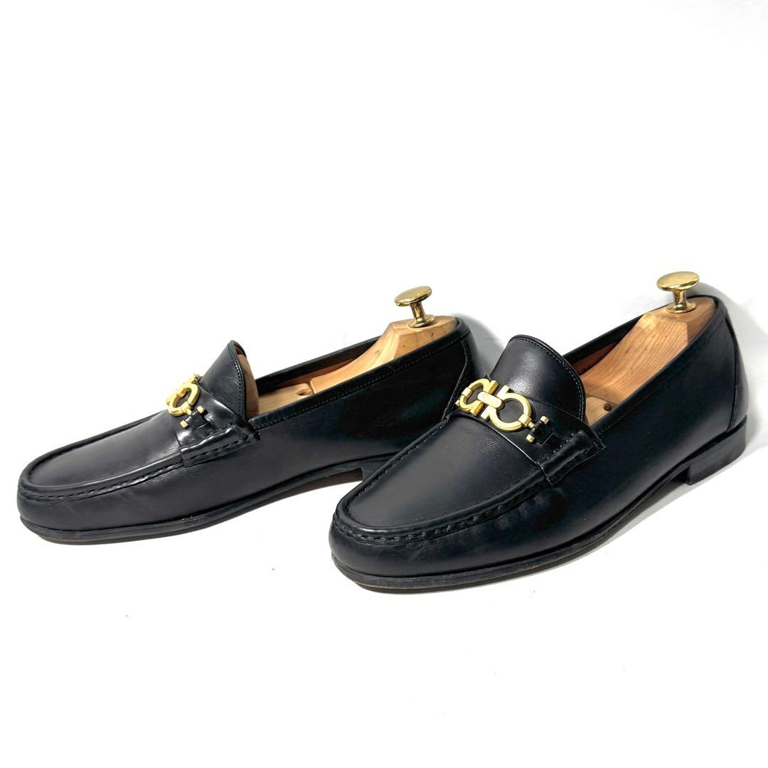 サルヴァトーレフェラガモ ガンチーニ ビットローファー 革靴 7EE 黒 男女