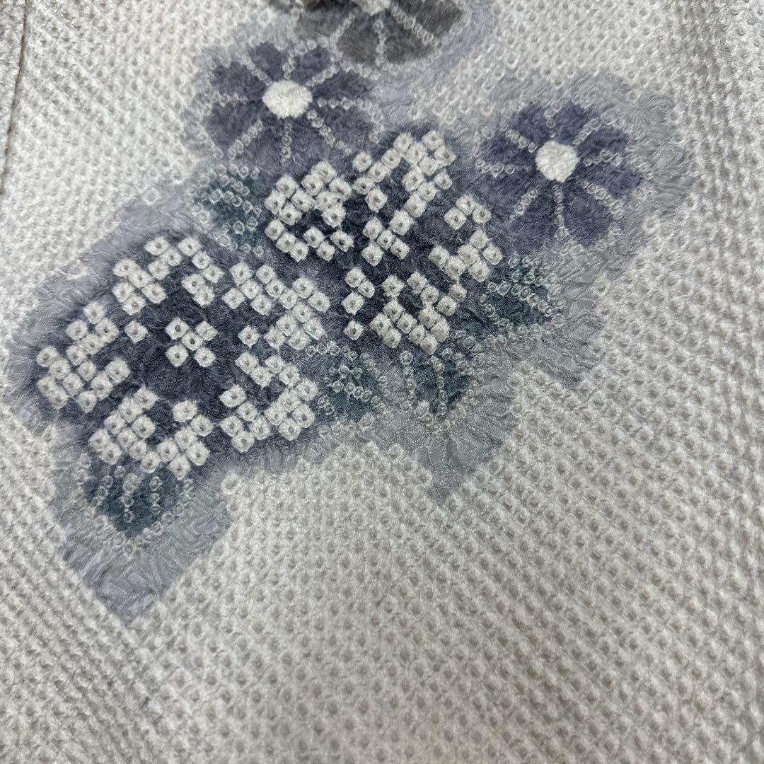 藤娘きぬたや 落款あり 薄グレー 訪問着