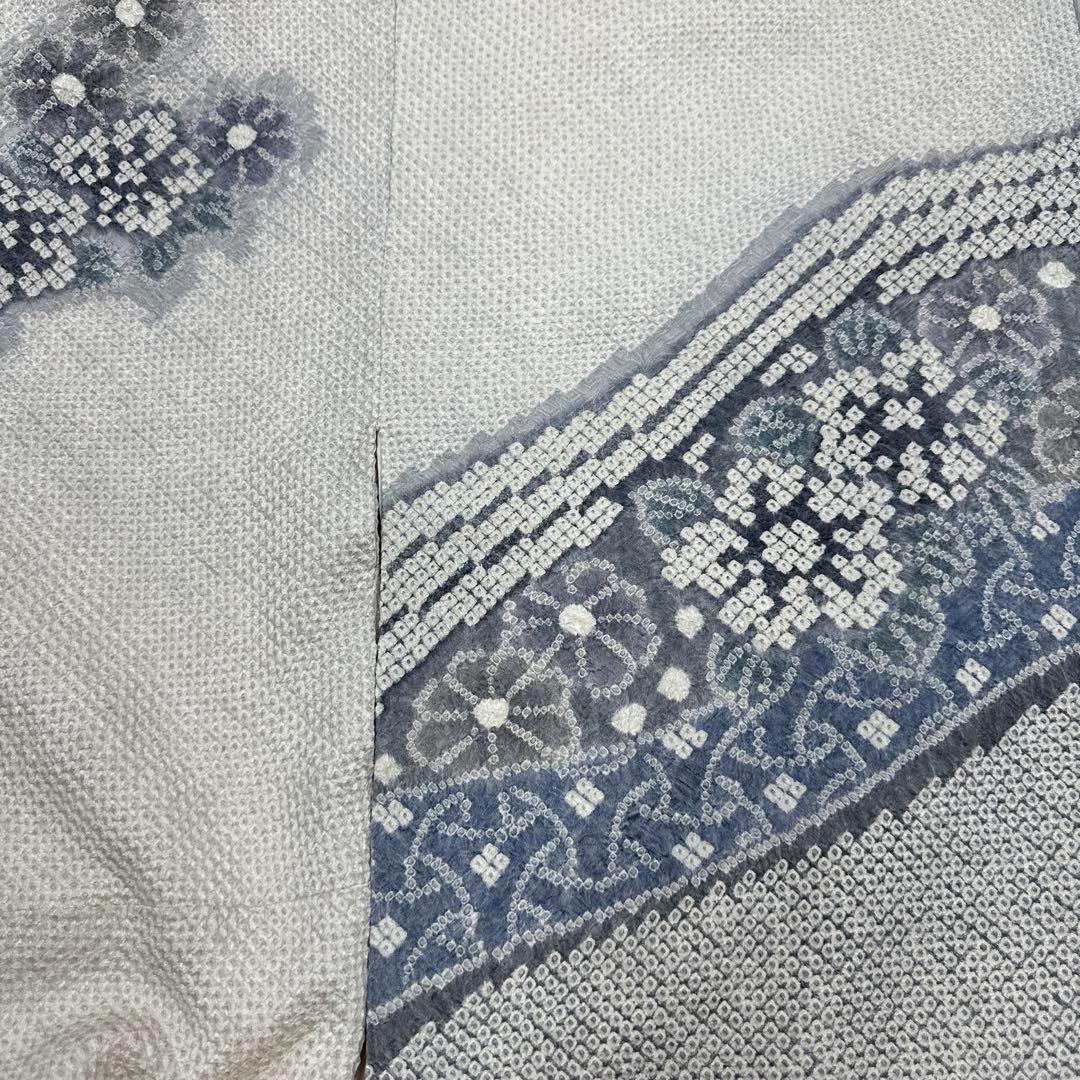 藤娘きぬたや 落款あり 薄グレー 訪問着