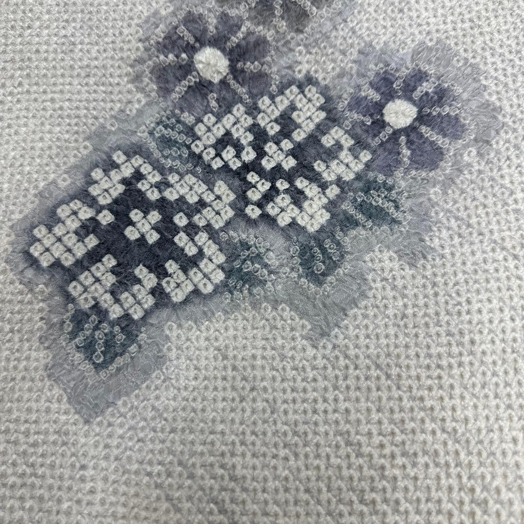 藤娘きぬたや 落款あり 薄グレー 訪問着