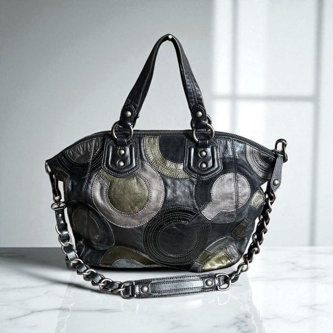 COACH コーチ 0969A4 2WAYスエードレザーバッグ C柄