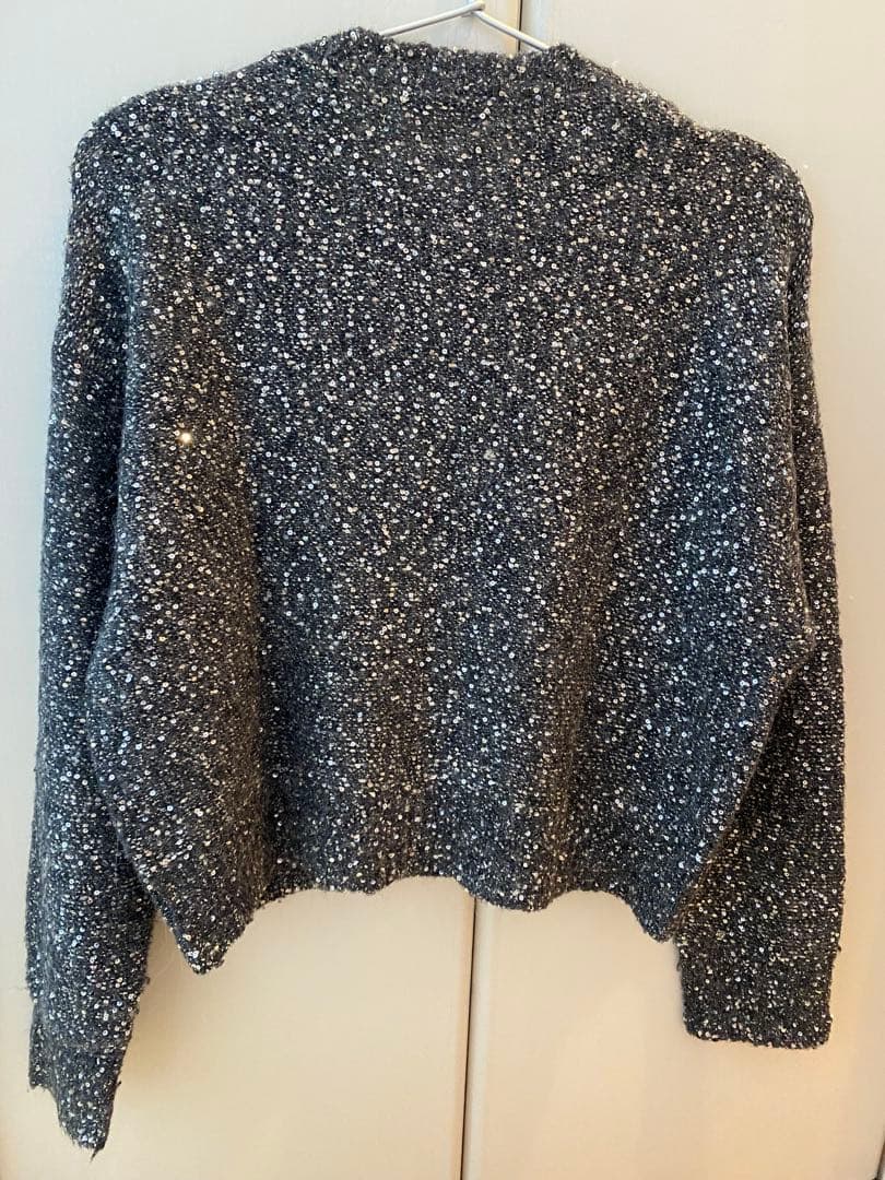 Curensology/スパングルニットカーディガン/グレー