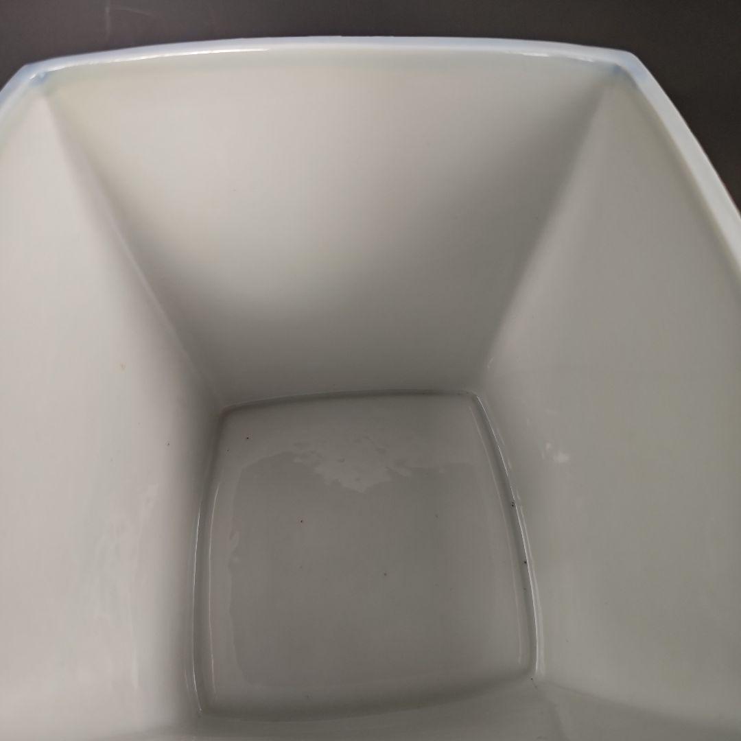 イ943 水指『平安　手塚祥堂』『染付四君子四方形　水指　共箱』茶道具