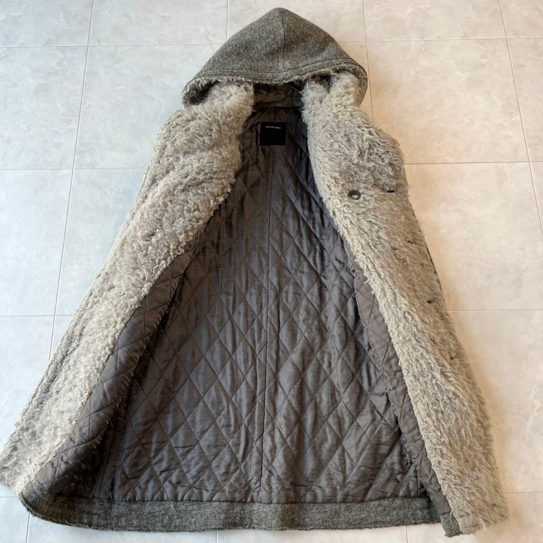 pas de calais 美品 ウールフードコート グレー 38