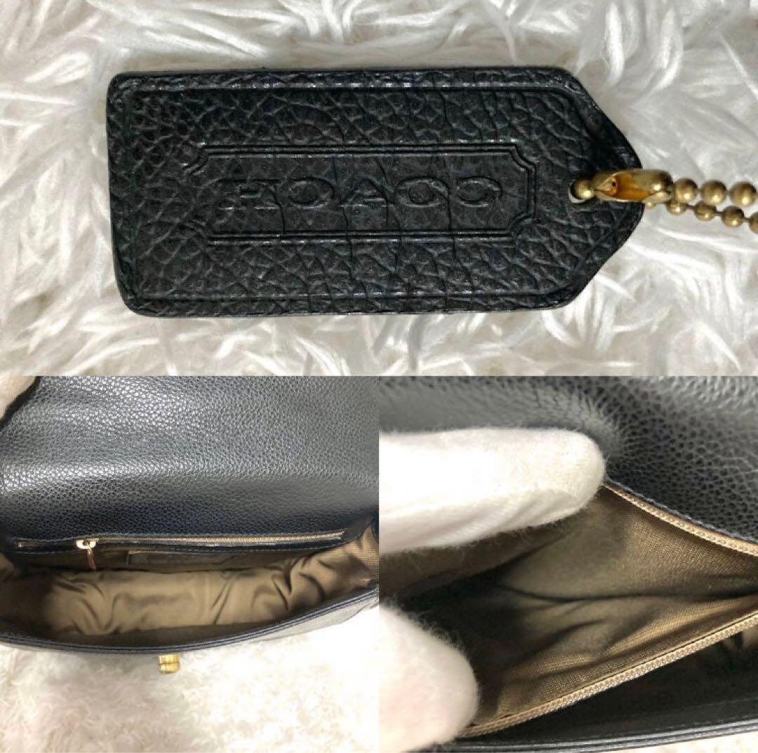 ★美品★ オールドコーチ マディソン 黒 ショルダーバッグ 金具 ターンロック